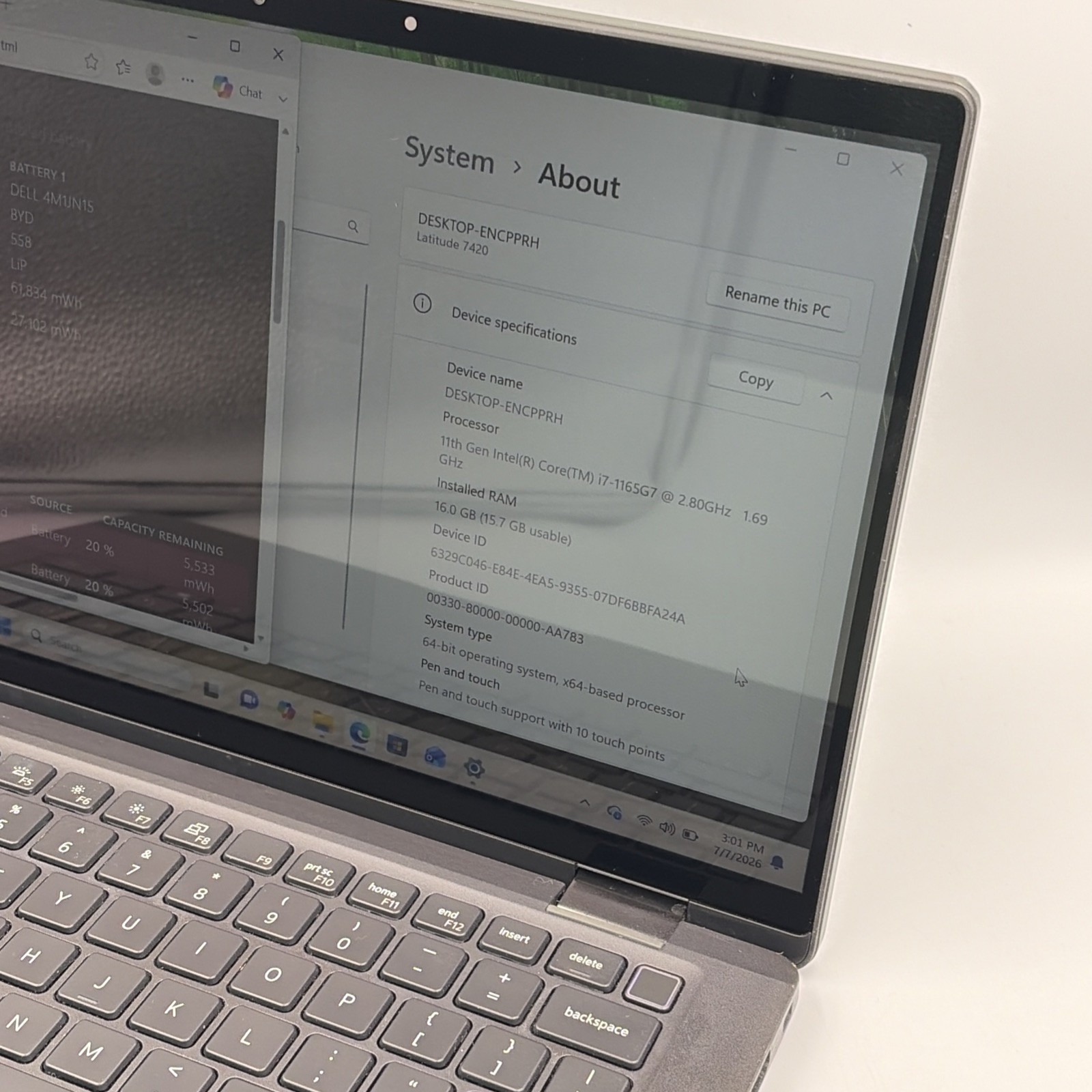 Dell Latitude 7420 14″ Touchscreen i7-1185G7 16GB 512GB SSD Very Good Con – N8G3