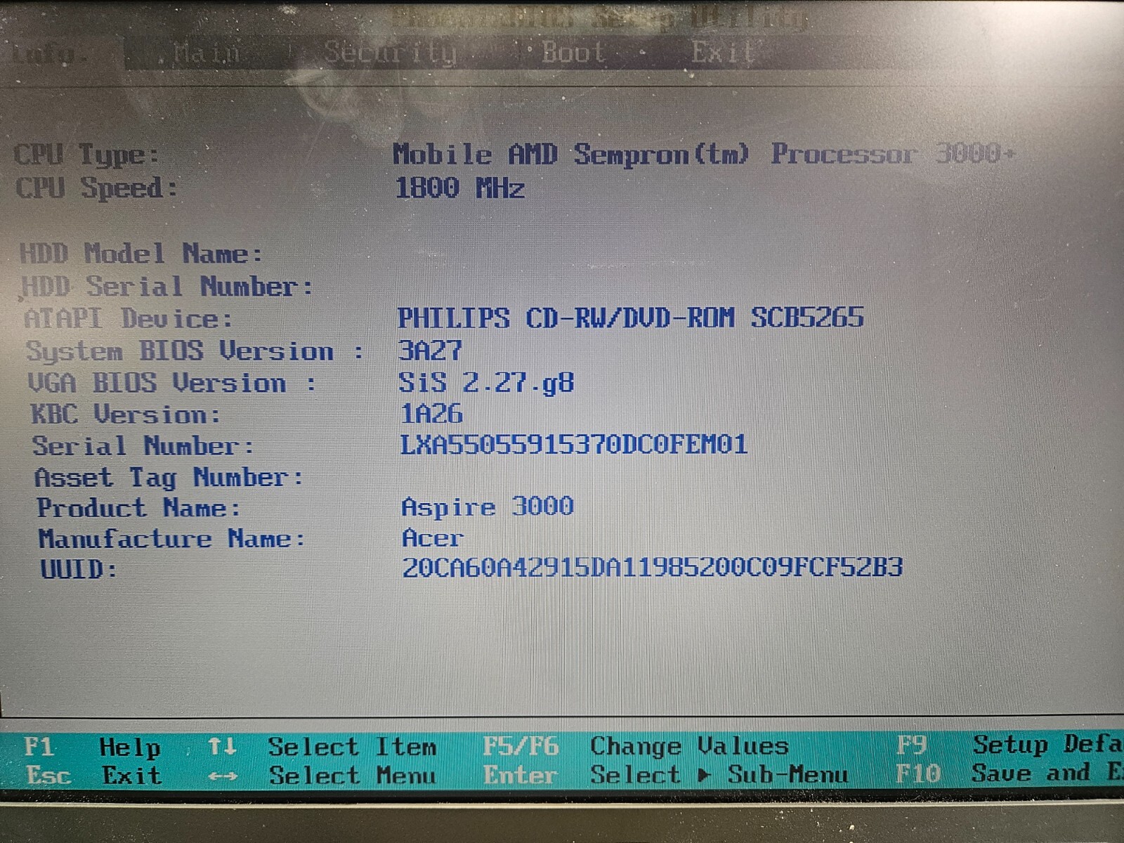 Acer Aspire 3000 Laptop (Parts or Repair) – 15.4″ – AMD Mobile Sempron