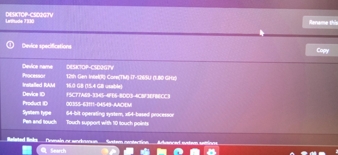 Dell Latitude 7330 13.3″ FHD Laptop Core i7-1265U 16GB 256GB Win11 Touchscreen