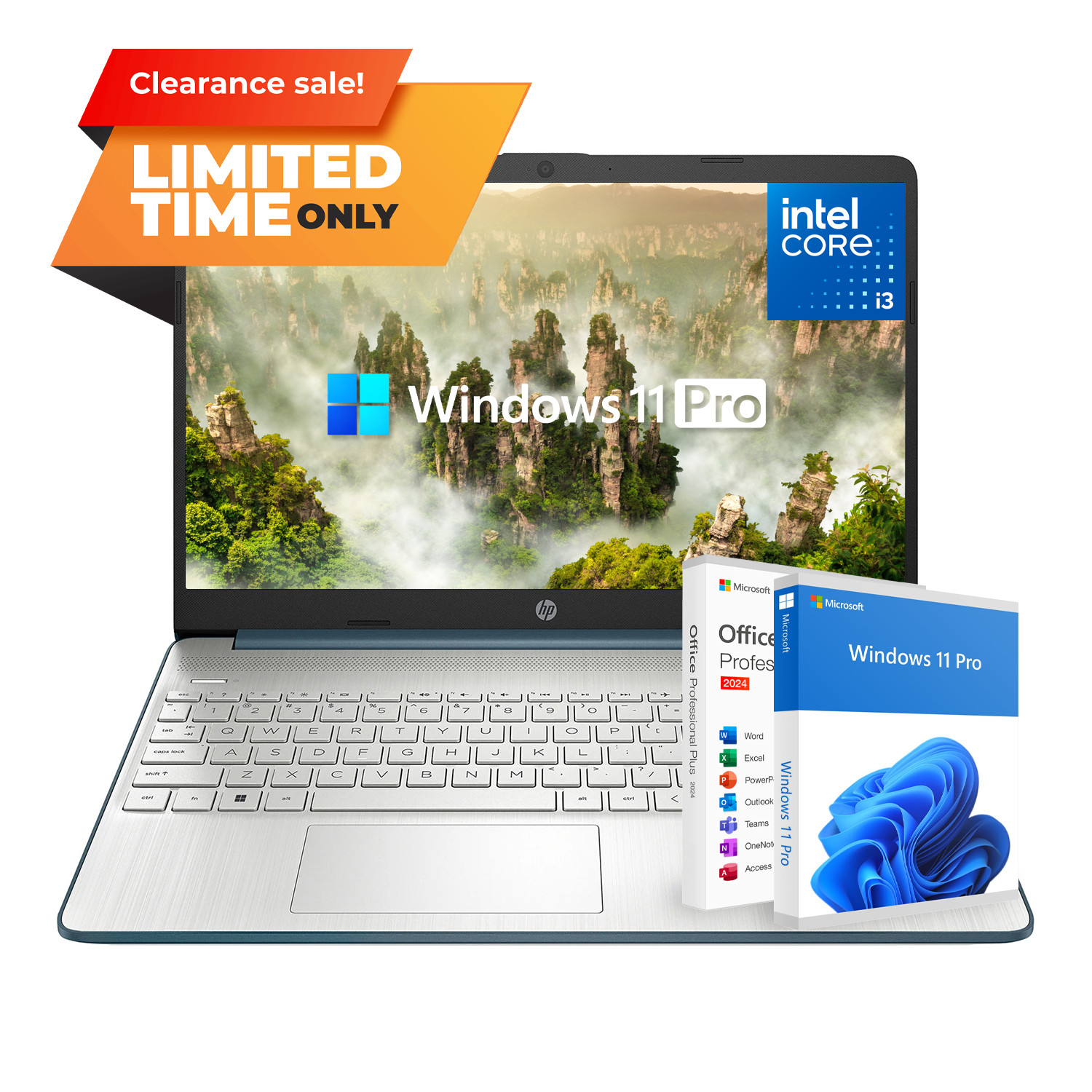 HP Laptop Computer Office 2024 15.6″ Intel Core i3 12GB RAM 256GB SSD Win 11 Pro