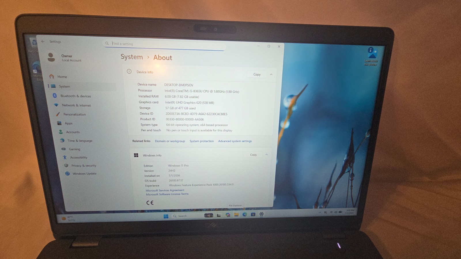 Dell Latitude 5500 i5-8365U 8GB RAM 512GB SSD 15.6″ Windows Laptop Wi-Fi