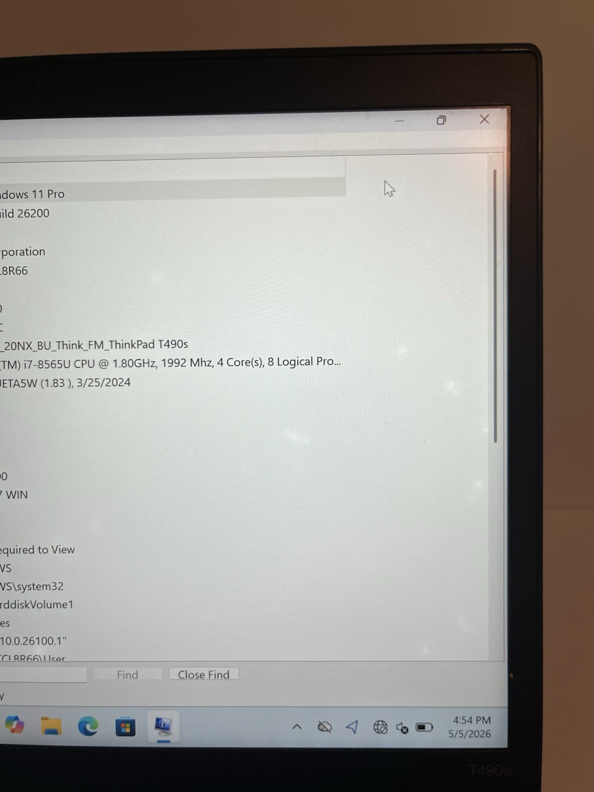 Lenovo ThinkPad T490s i7-8565U @ 1.80GHz 8/256GB 620 14″ TOUCH #80B *read desc*