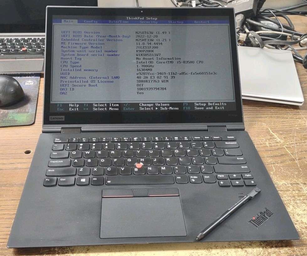 Lenovo ThinkPad x1 yoga 14″ W/ i5-8350U 1.7ghz, 16GB, 256GB, TOUCH, STYLUS.