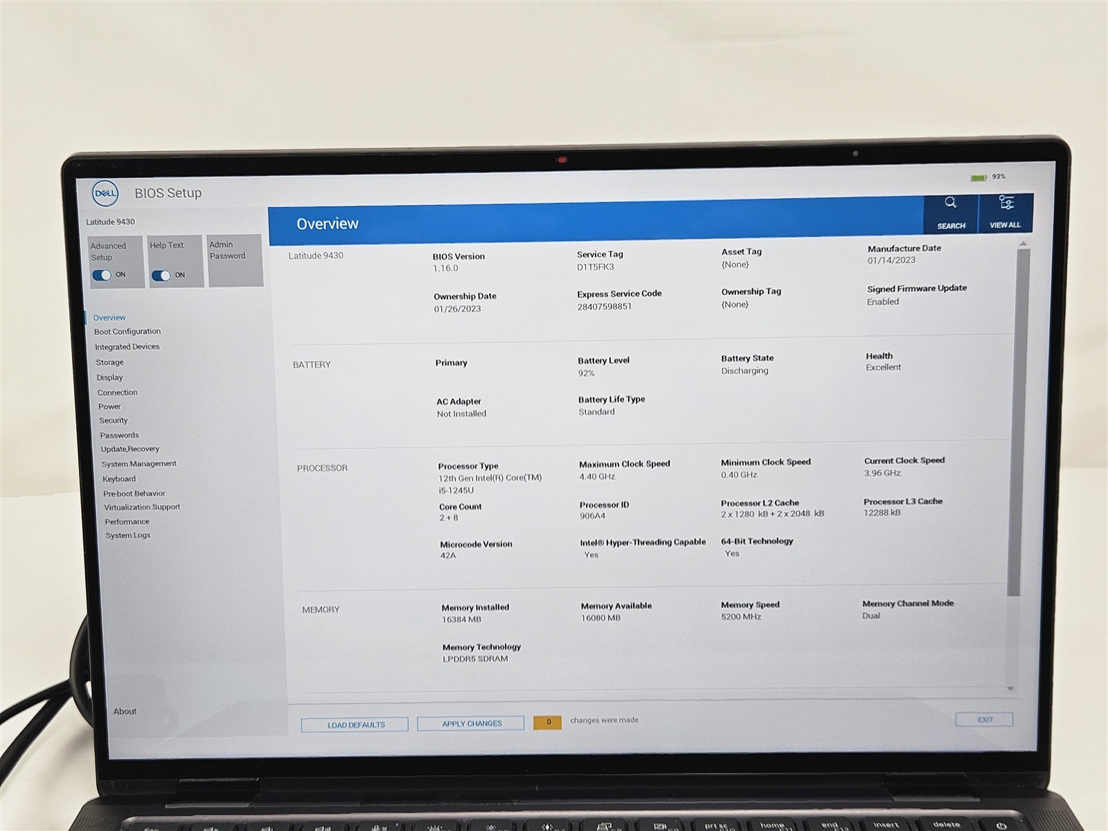 Dell Latitude 9430 i5-1245U 1.6GHz 256GB SSD 16GB 14″ Thunderbolt 4 Touch