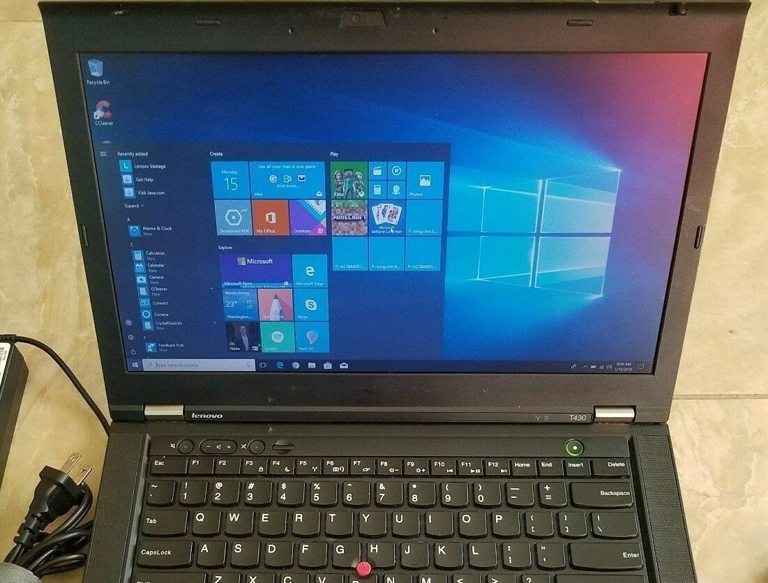 Lenovo ThinkPad T430 laptop Core i5 14″ Screen DVDRW 8GB 128GB SSD Windows 10
