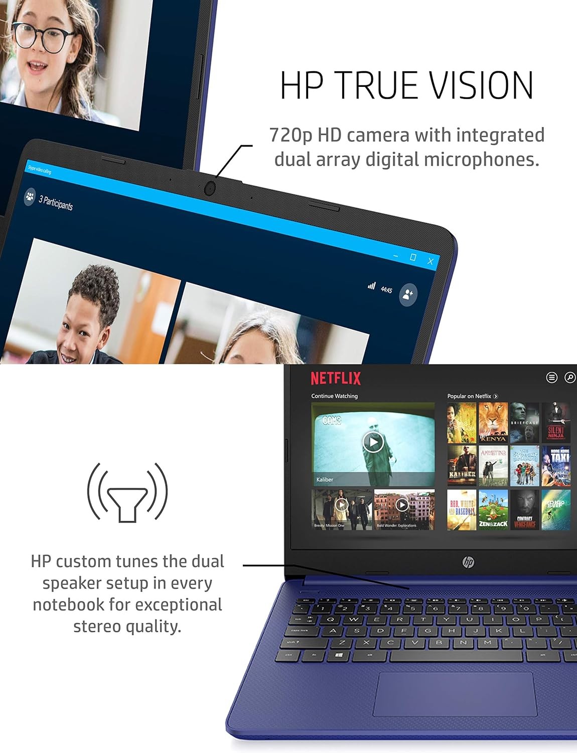 HP 14 HD Touchscreen Laptop, AMD 3020e, 4 GB RAM, 64 GB eMMC Storage, Win 10