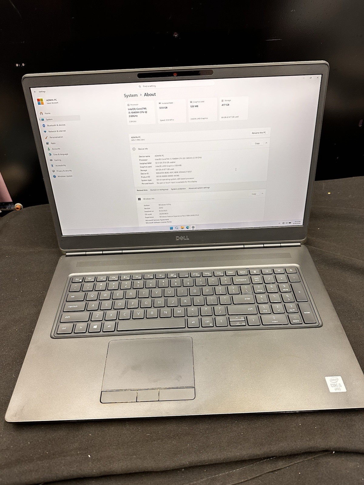 Dell Precision 7750 17.3″ i5-10400H 2.6GHz 32Gb Ram 512Gb SSD Nvme. #08