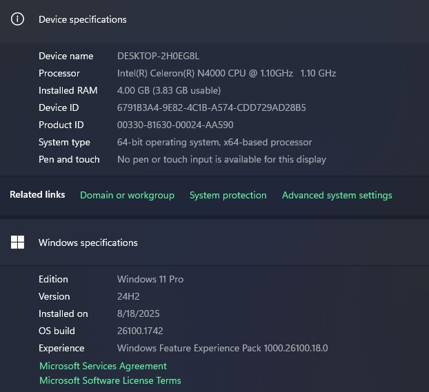 💻 ASUS VivoBook 12: Intel N4000, 4GB LPDDR4 RAM with Windows 11 Pro (24H2)