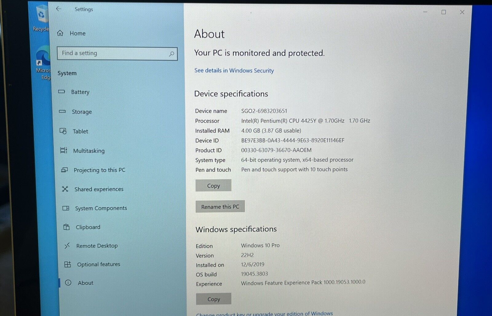 Microsoft 1926 Surface Go 2 10.5″ Pentium 4425Y @1.70Ghz 4GB Ram 64GB eMMc #4