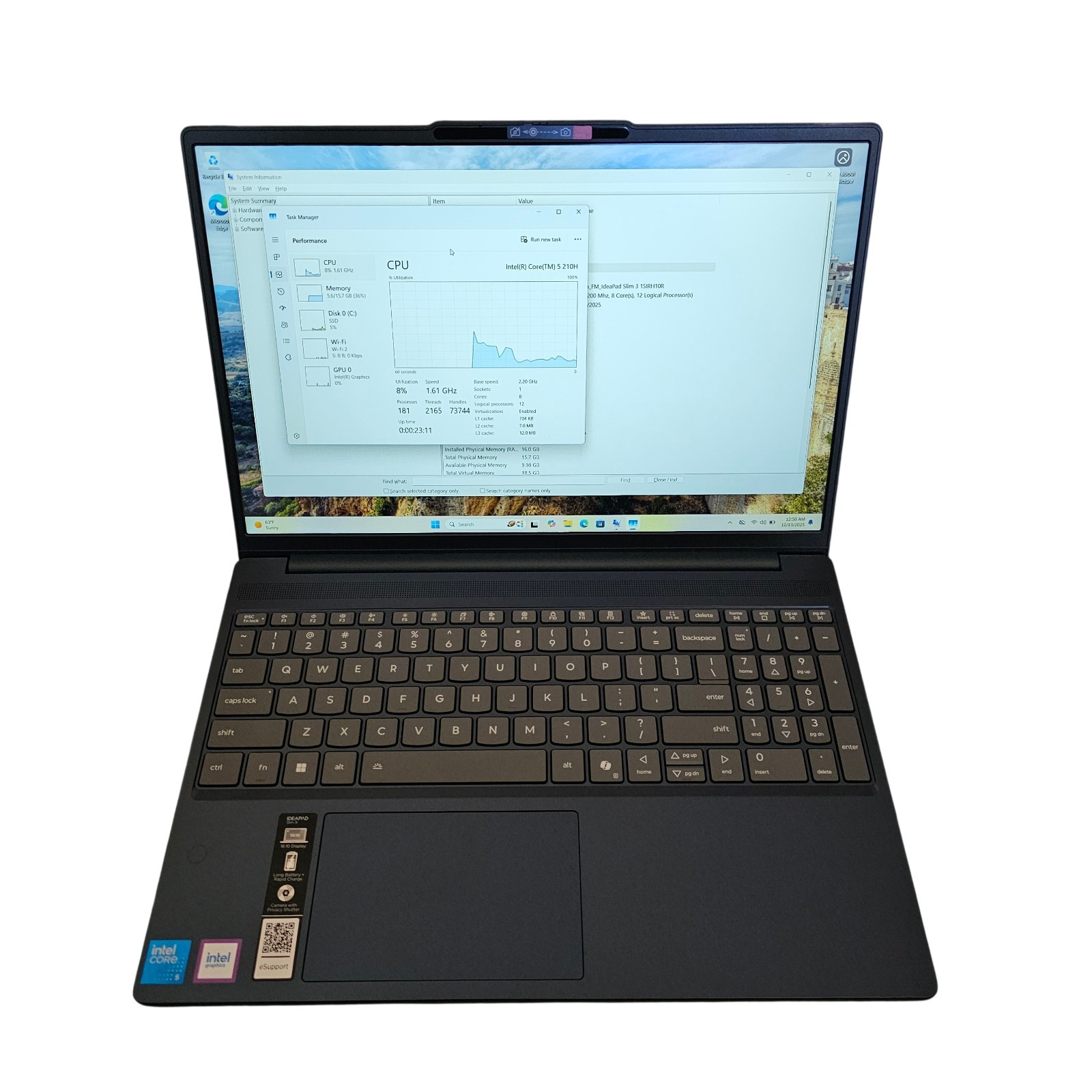 Lenovo Slim 3 15IRH10R Intel Core 5 210H – 16 GB RAM – 1 TB SSD – Excellent