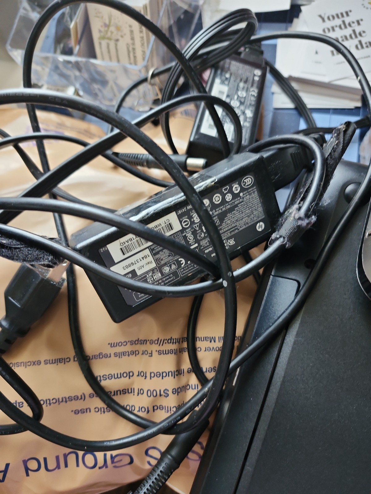 2 Old HP Laptops for Parts with Charging Cords and Power Supply