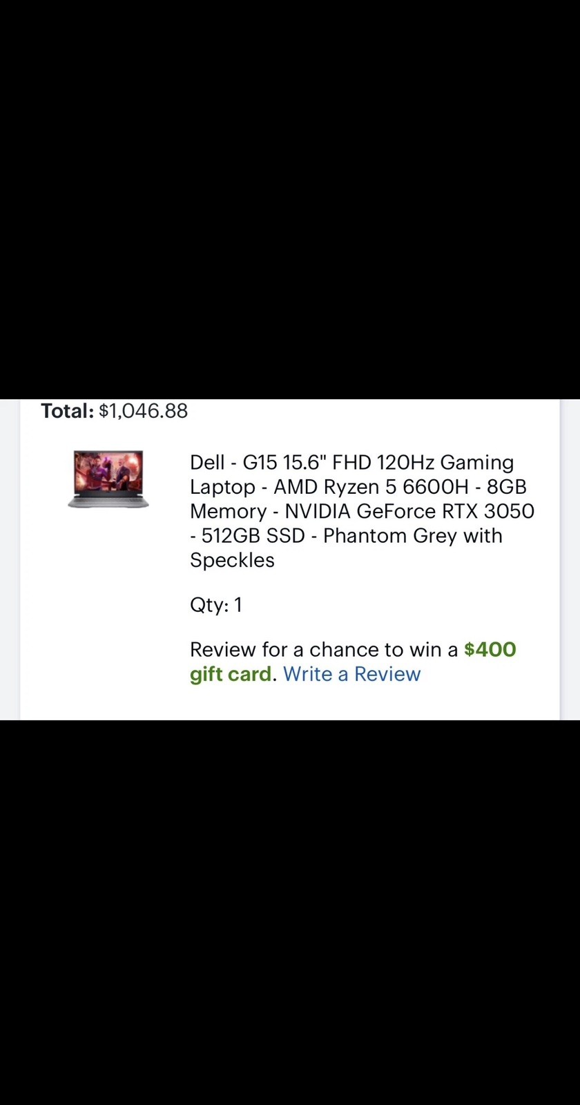 Dell G15 5515 15.6″ Laptop | Ryzen 5 5600H, 16GB, 512GB, RTX3050, 120Hz, WIN11