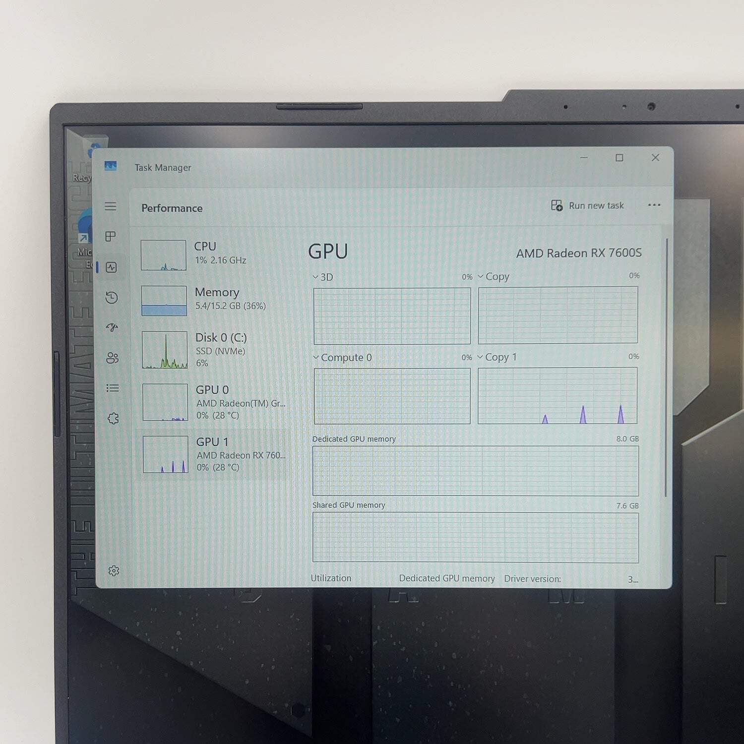 Asus TUF A16 FA617NS Ryzen 7 7735HS 3.2GHz 16GB RAM 512GB SSD Radeon RX 7600S