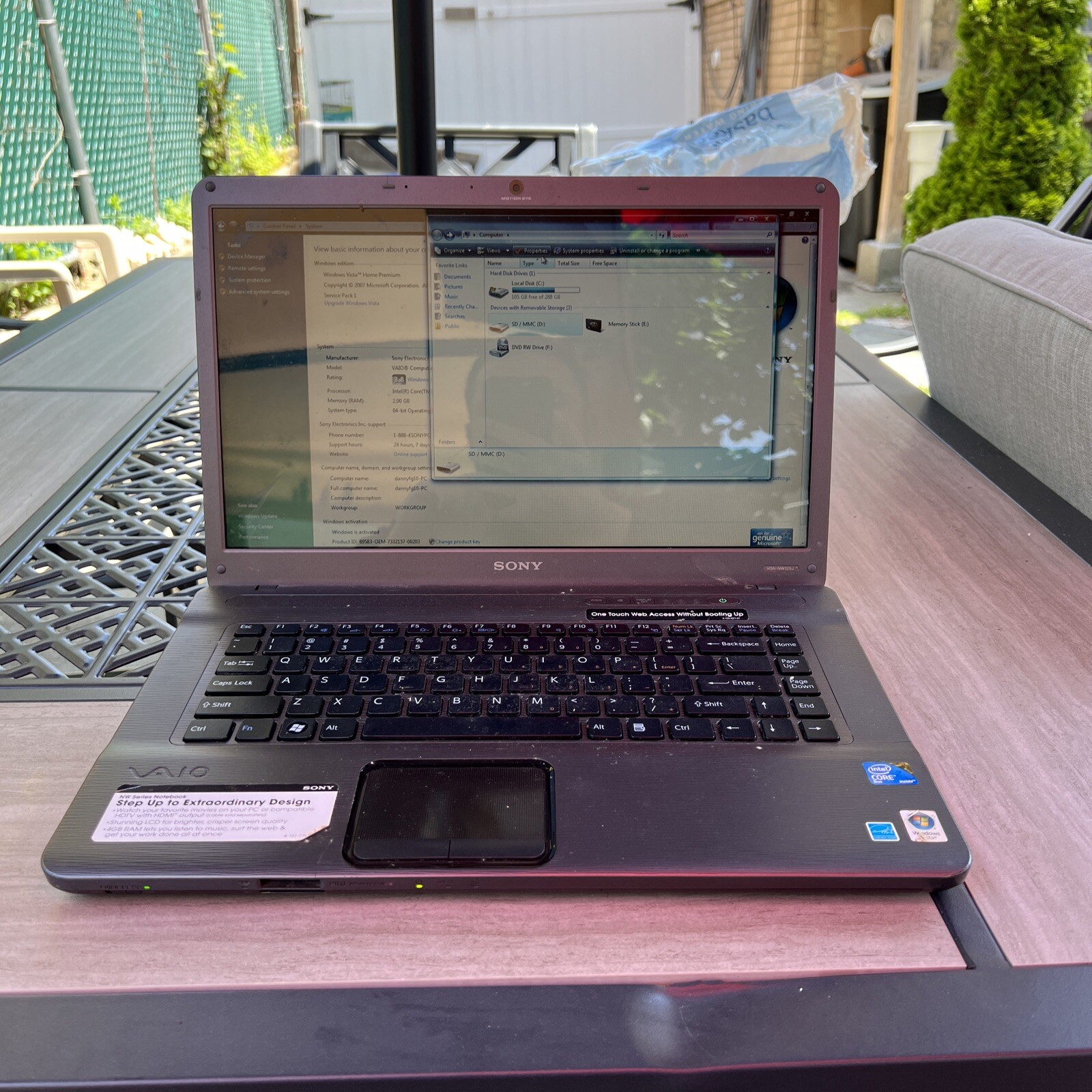 Sony Vaio VGN-NW125J (PCG-7173L) Laptop WORKS
