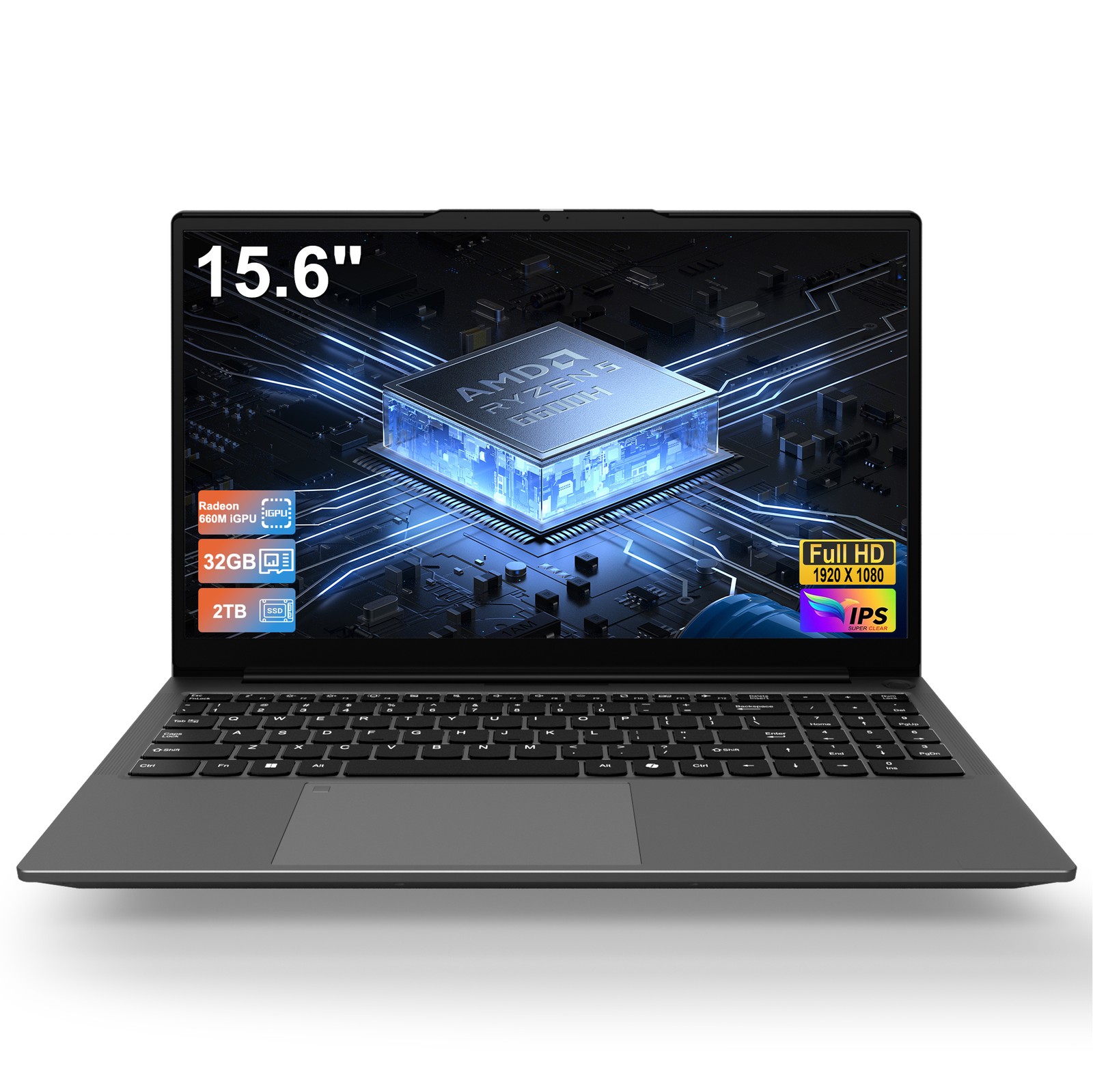 15.6 Gaming Laptop AMD Ryzen 5 6600H 6-Cores 660M 32GB DDR5 RAM 1/2TB SSD 4.5GHz