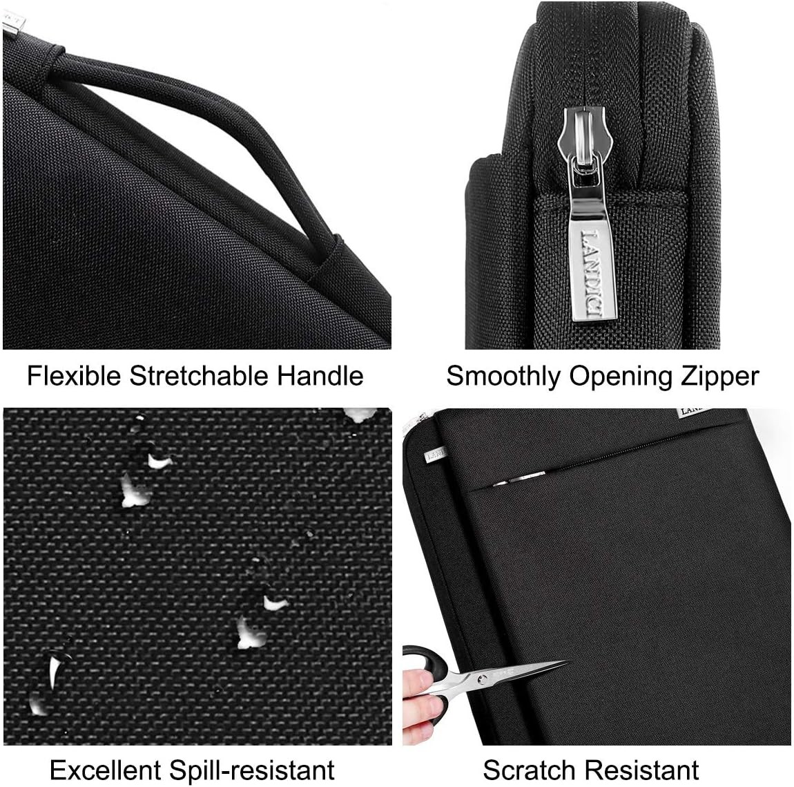 Black 360° Shockproof Laptop Sleeve for 11-12.6 Inch Surface Pro, MacBook Air
