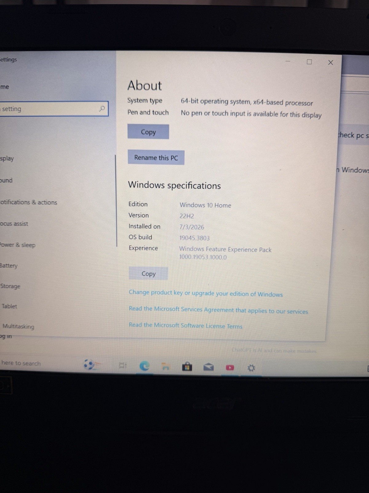 Acer Aspire 1 A114-32 14in FHD Celeron N4000 4GB 64GB eMMC Win10