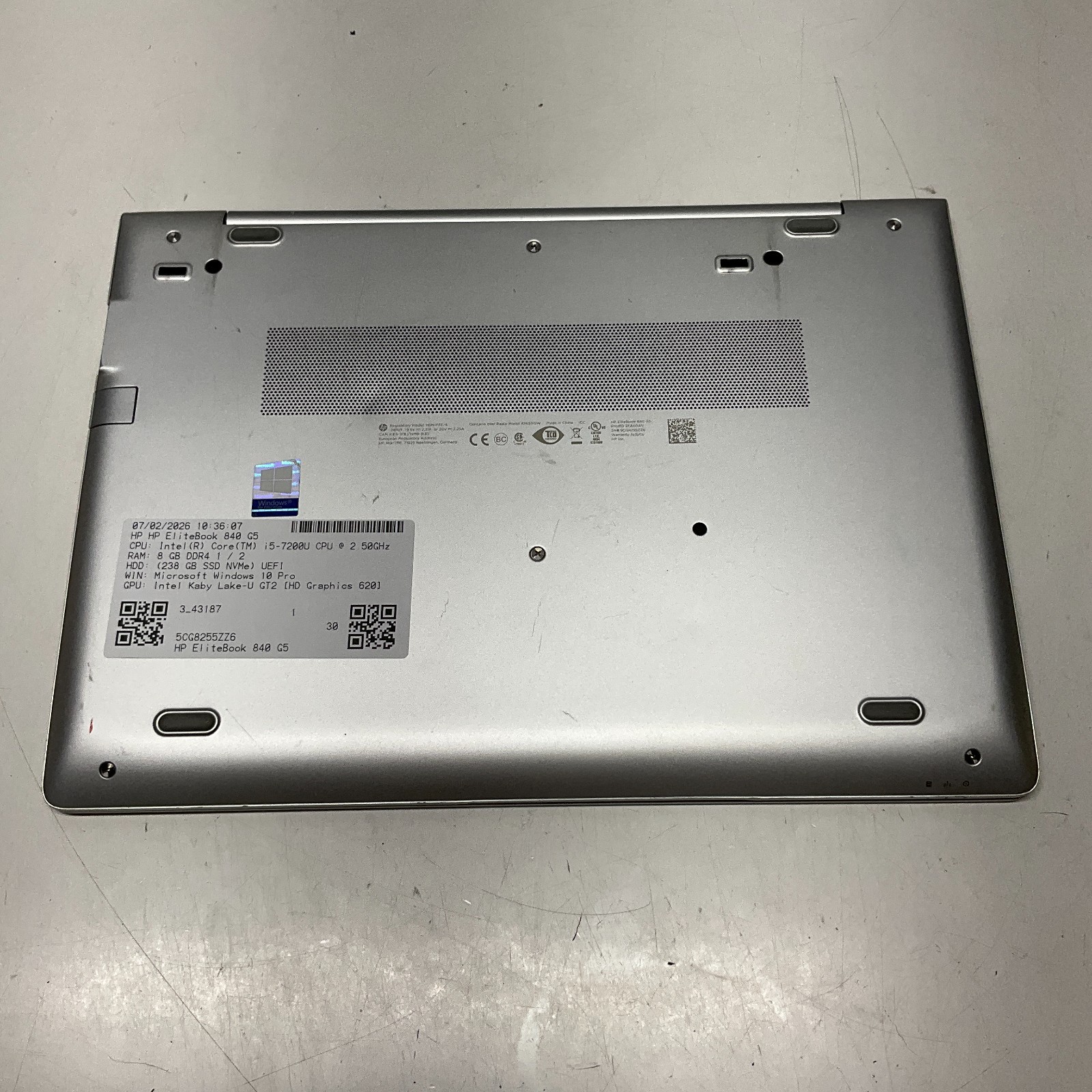 HP EliteBook 840 G5 14″ Laptop i5 7th Gen 256GB SSD 8GB RAM Windows 10 Pro NICE