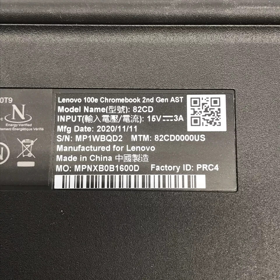 Lenovo Chromebook 100e 2nd Gen 11.6″ 4gb 32GB SSD , Black