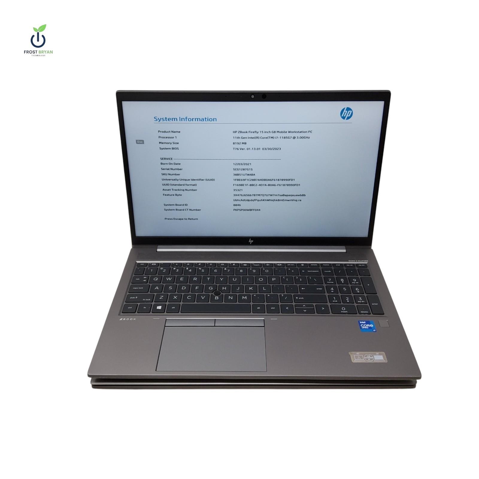 Lot of 2 ZBOOK FIREFLY 15 INCH G8 i7-1185G7 8/16GB 512GB No OS Grade C [READ]