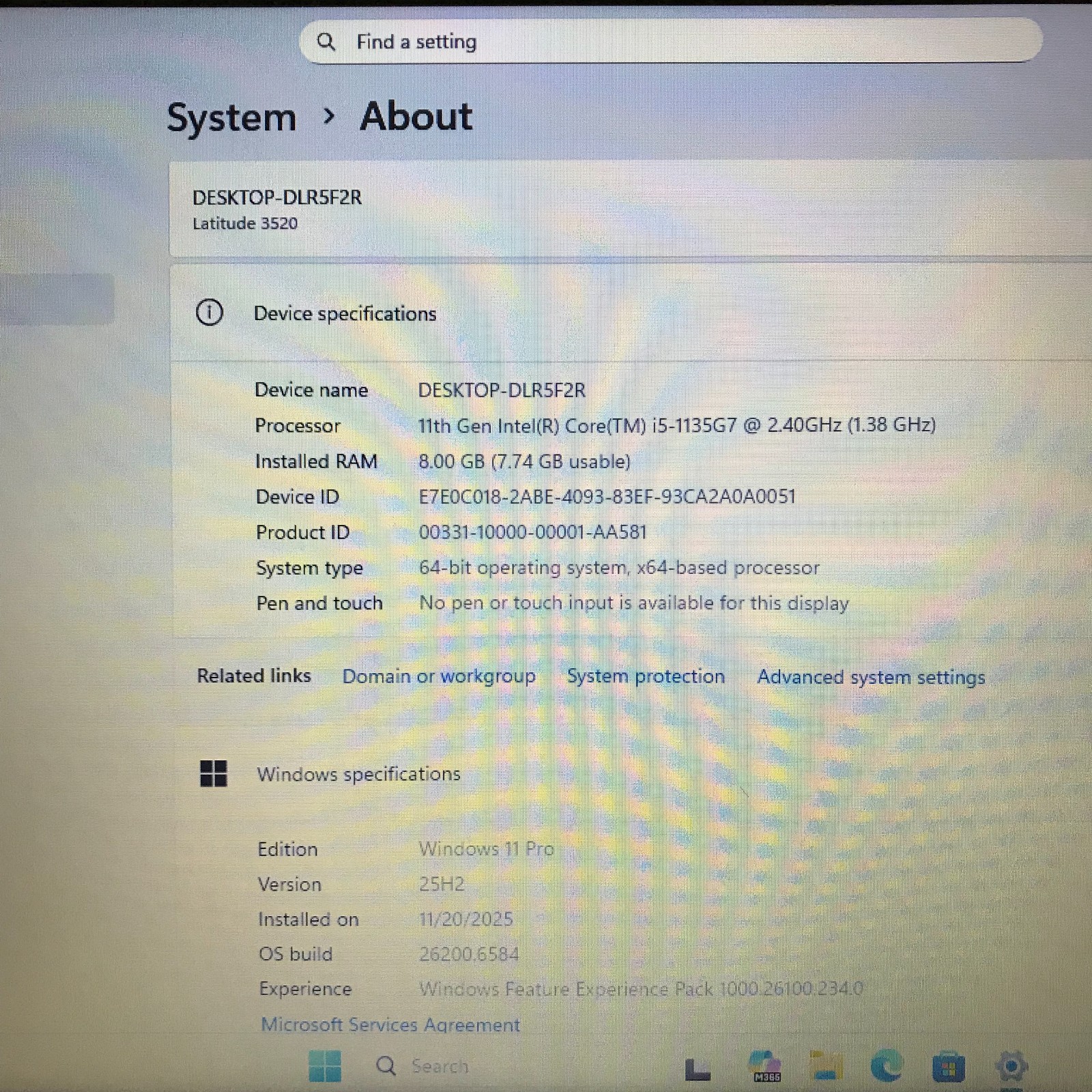 Dell Latitude 3520 15.6″ i5-1135G7 2.4GHz 8GB RAM 256GB SSD (Windows 11 Pro)