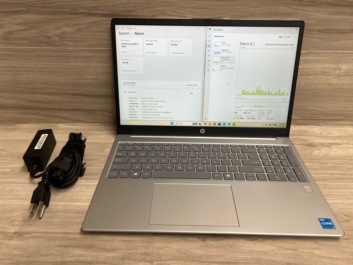 HP 15-FD0133WM 15.6″ Laptop Intel i3-N305 8GB RAM 256GB SSD (PO1024506)