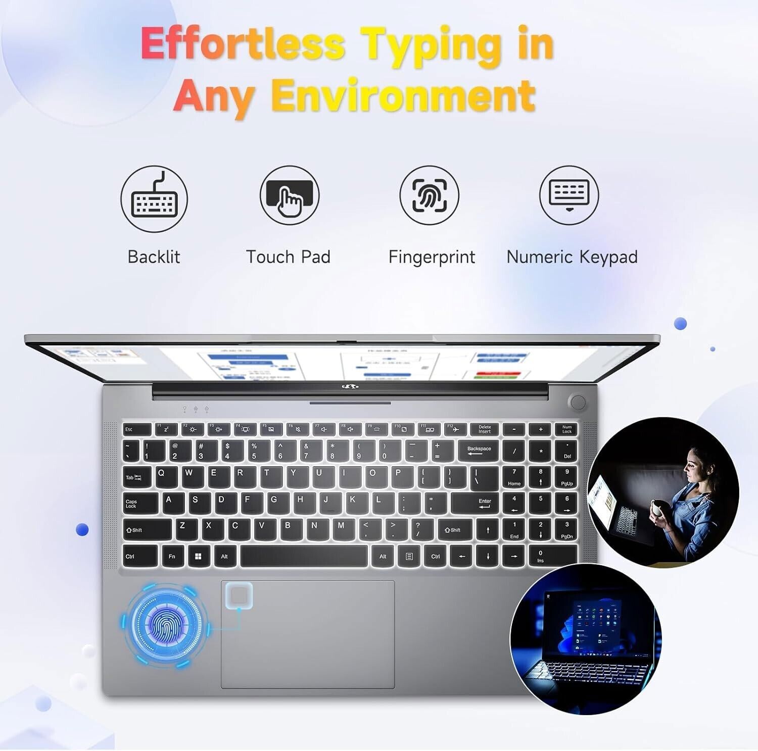 NIMO 15.6” FHD IPS Laptop 32GB RAM 1TB SSD 12th Gen Intel 1215U Wi-Fi 6 Win 11