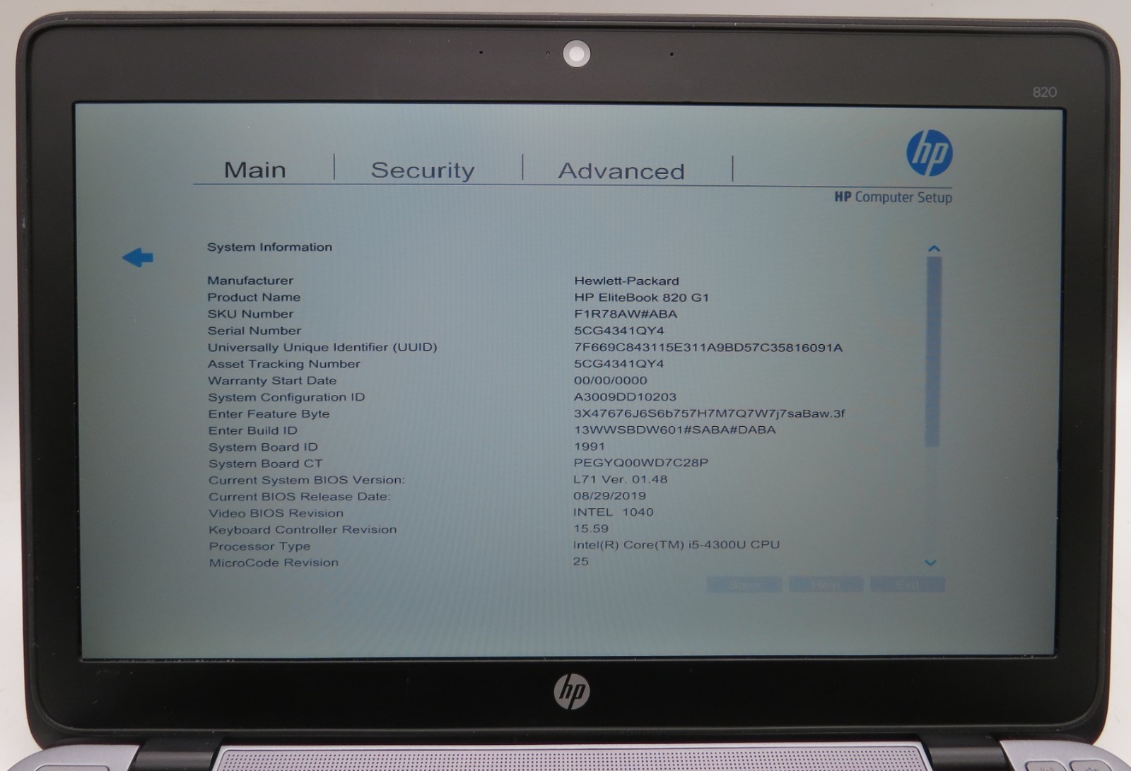 HP EliteBook 820 G1 _ i5-4300U @1.9 _ 16GB RAM _ No SSD / OS