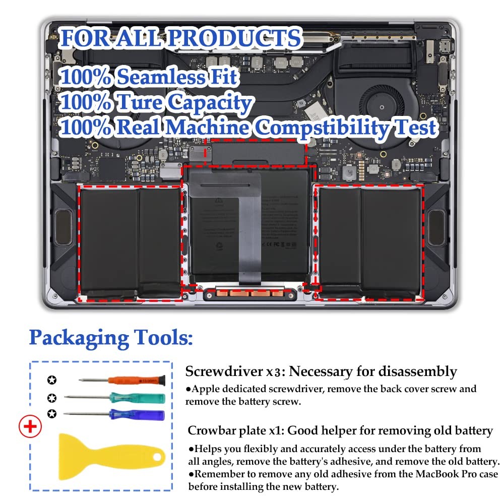 ANTIEE A1989 A1964 Laptop Battery for MacBook Pro 13 Inch A1989 (Mid 2018 2019)