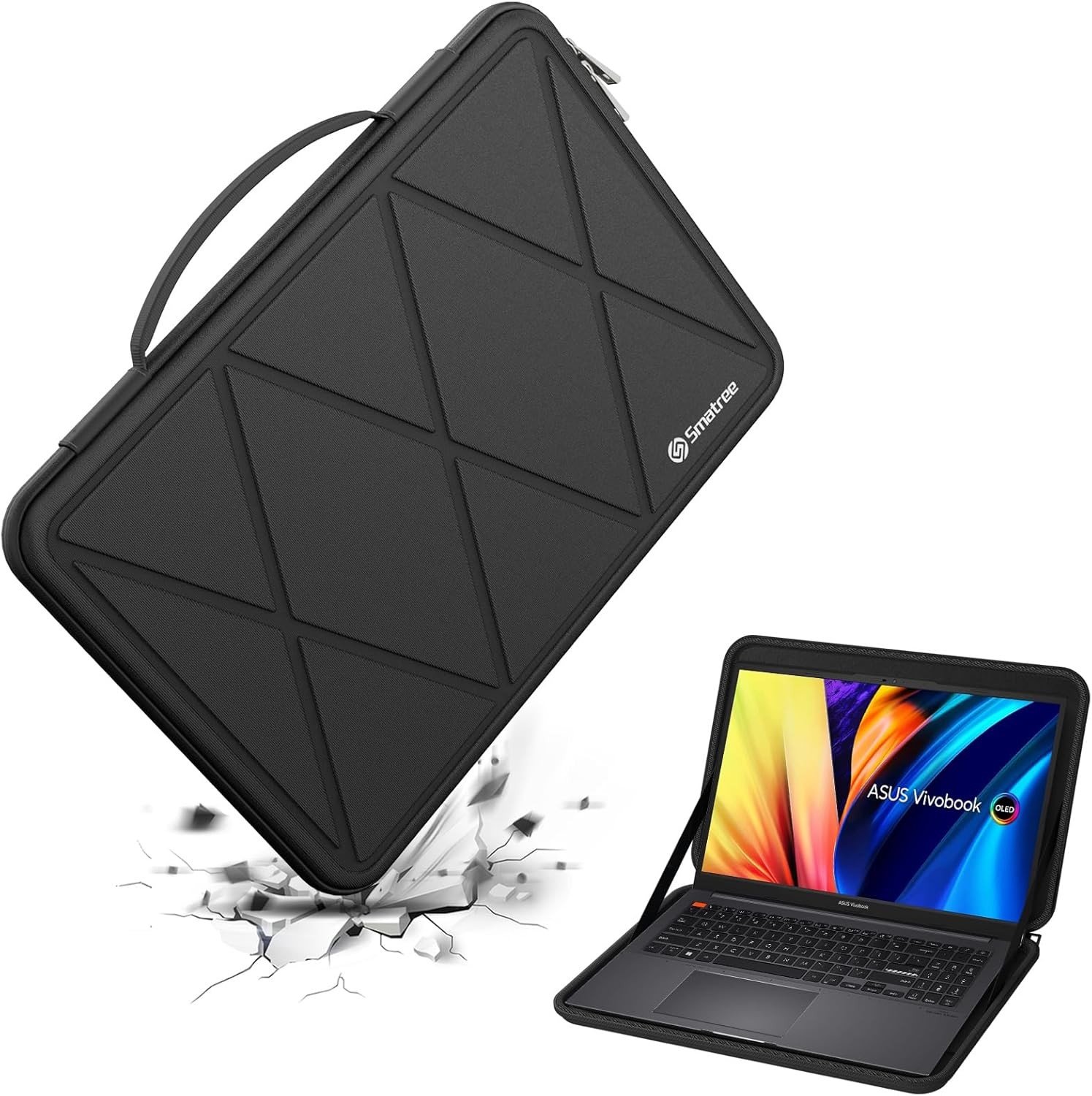 Hard EVA Protective Sleeve Case for ASUS Vivobook 15X OLED, Pro 15 OLED, 15/S 15