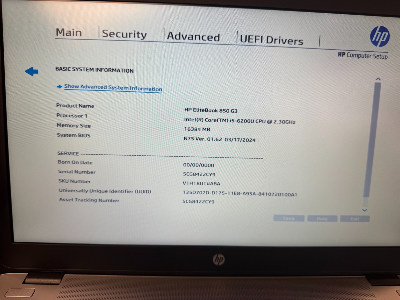 HP EliteBook 850 G3 15.6 i5-6200U 16GB 256GB – Great Shape – Grade A