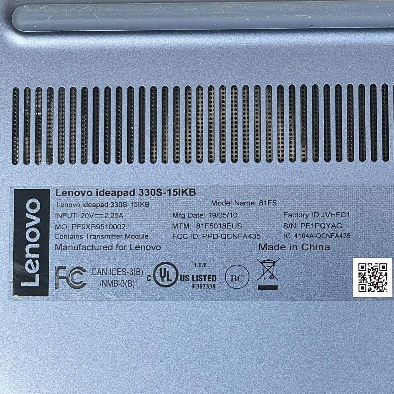 Broken Lenovo IdeaPad i3-8130u 2.2 GHz 4GB RAM 128 GB SSD