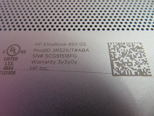 HP ELITEBOOK 850 G5 i5-8350U 1.7GHz8GB RAM 256GB NVMe BACKLIT WIN 11 PRO