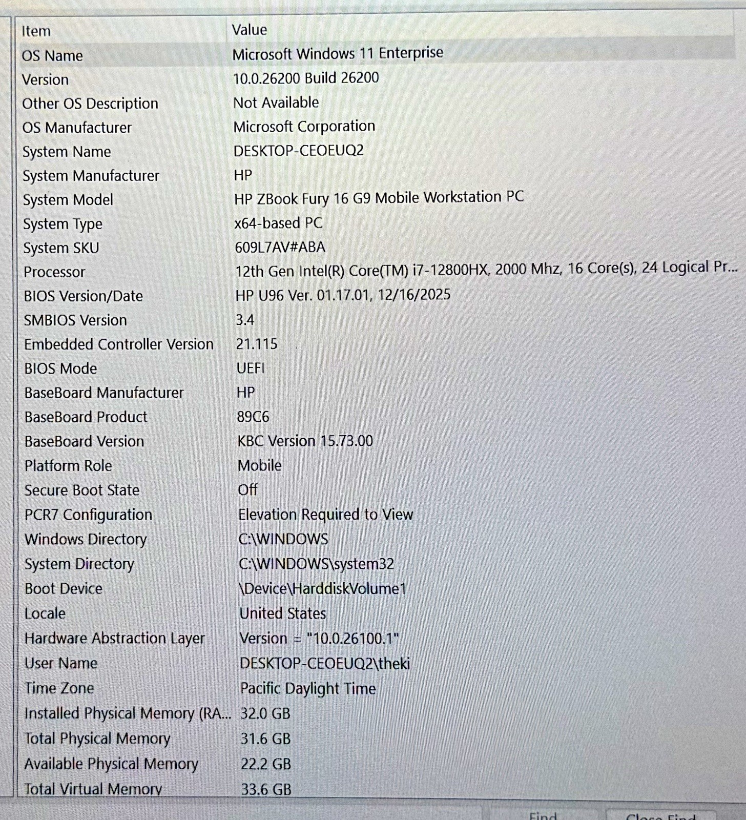 HP ZBook Fury 16 G9 i7-12800HX RTX A1000 32GB RAM 16” Mobile Workstation