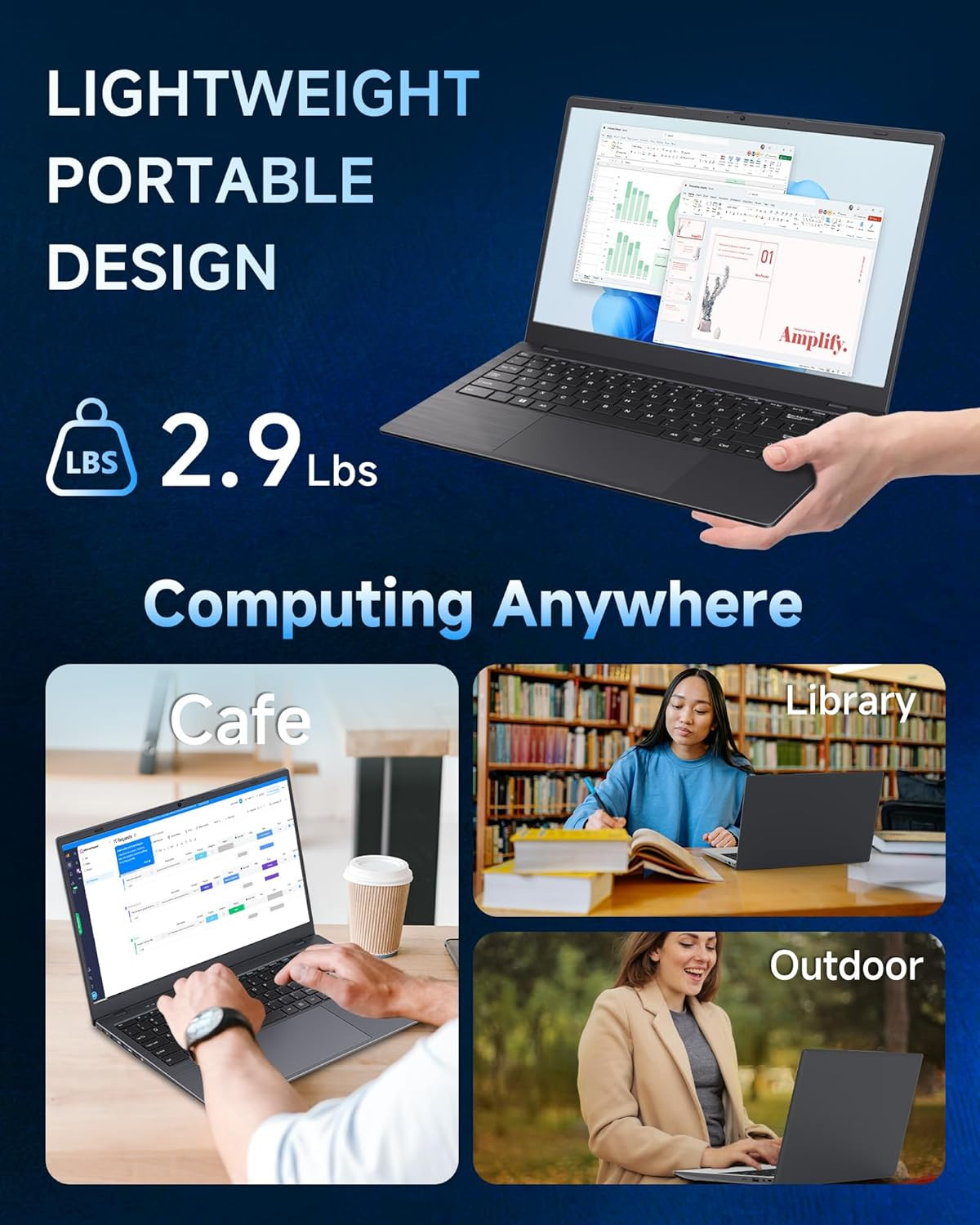 Laptop Computer 16GB RAM 512GB SSD, 14 Inch FHD IPS Display, Portable Laptop for