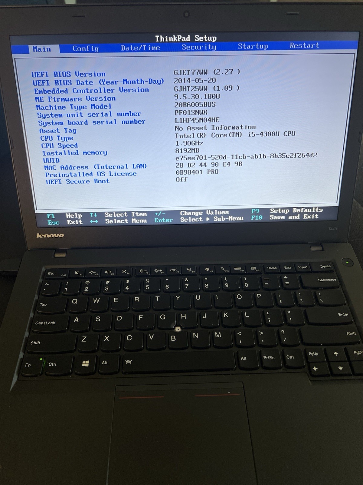 Lenovo Thinkpad T440 14″ Laptop Intel i5-4300U 1.9GHz Dual Core 8GB