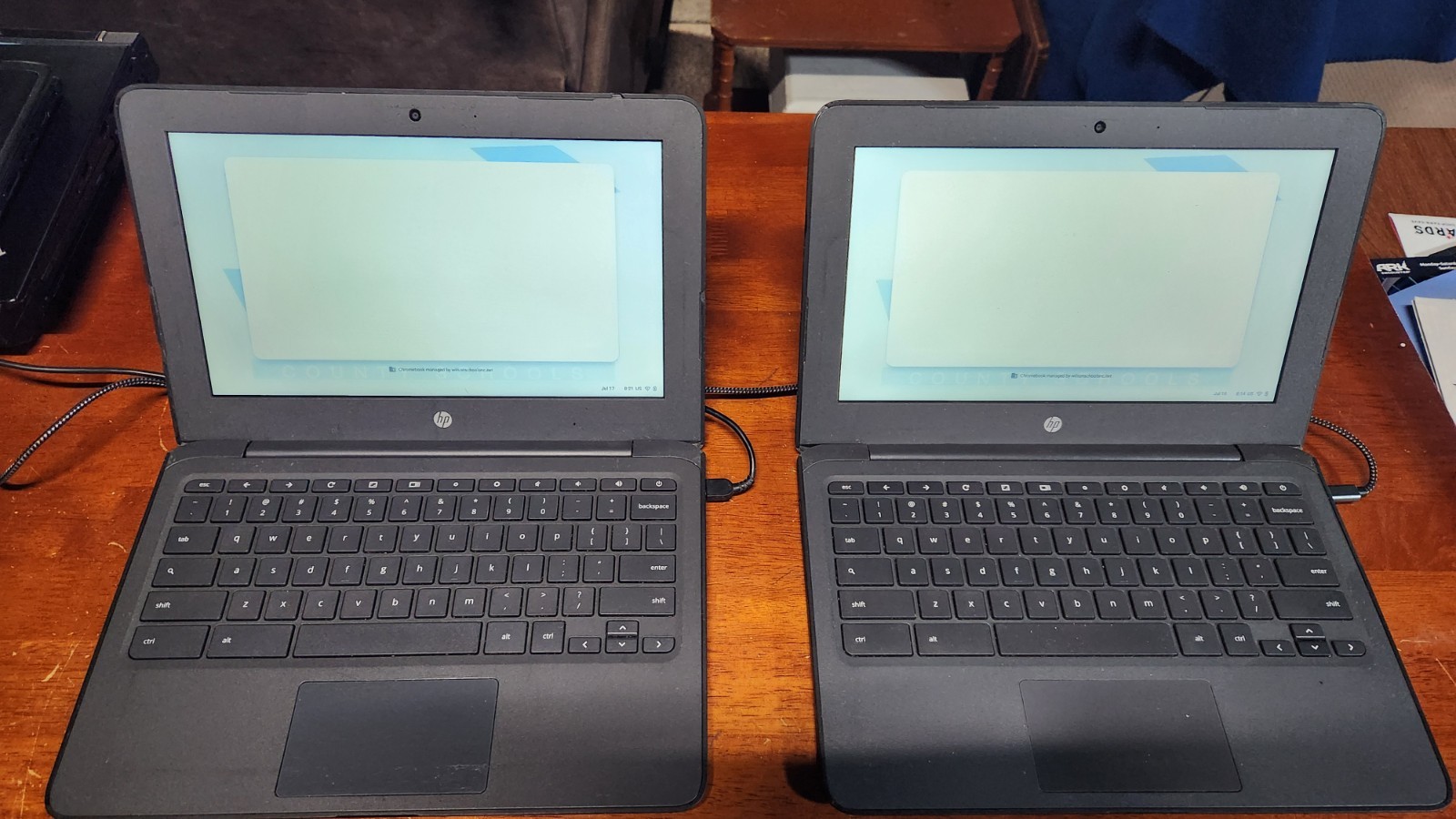 Lot of 2 HP Chromebook 11 G6 EE- MDM- For Parts