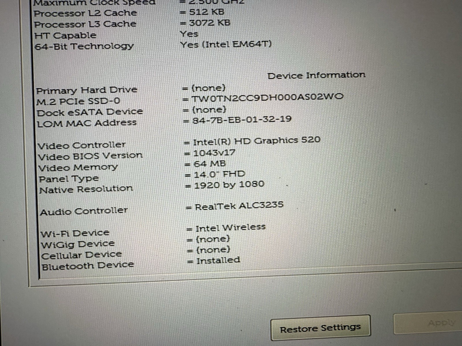 Dell Latitude E7470 14”FHD Laptop Core I5 6300U 8GB RAM 256GB SSD W11P Charger