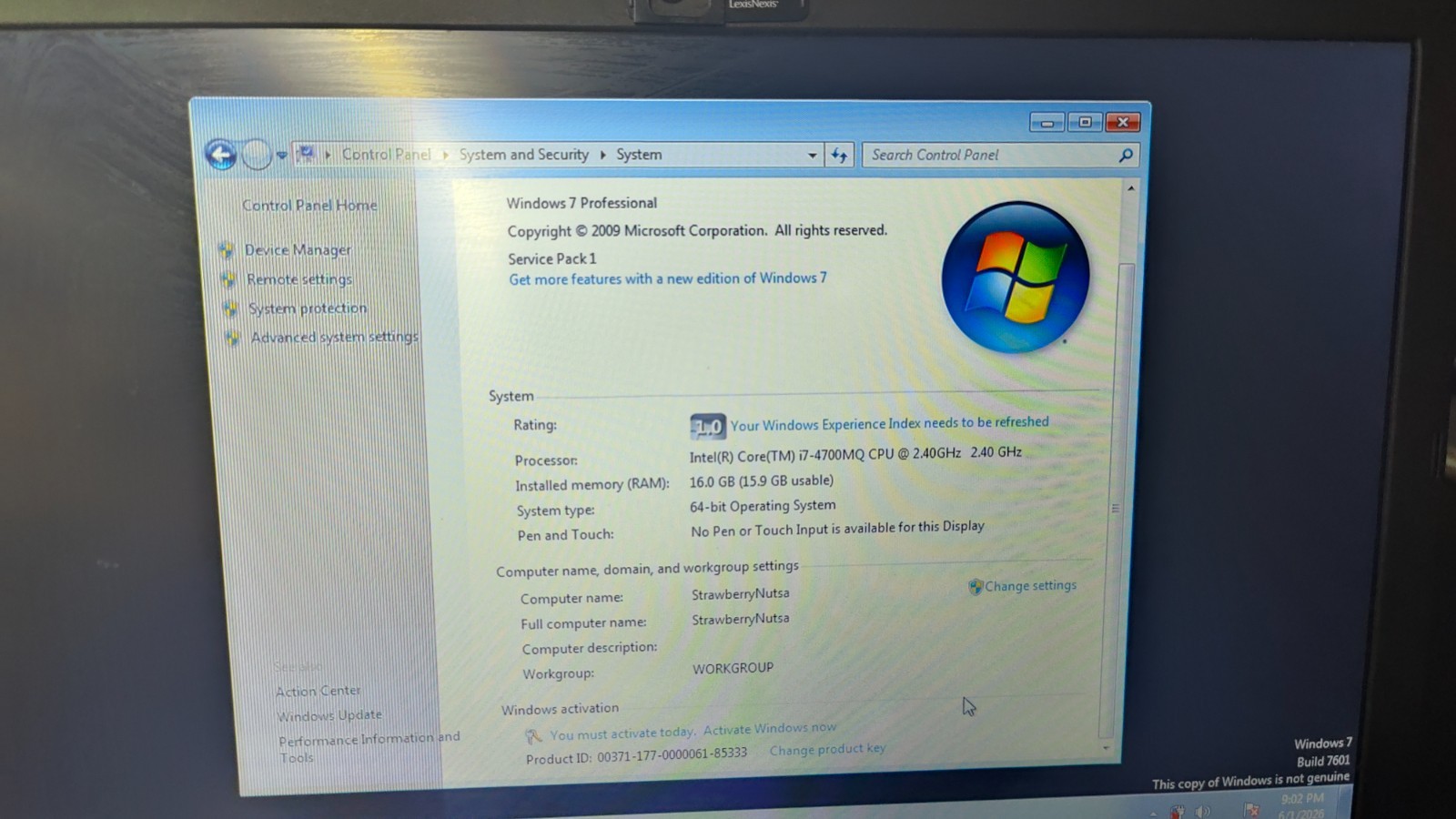 lenovo thinkpad w540 i7-4700mq 16gb ddr3 ram[AS-IS] (READ FOR INFO)