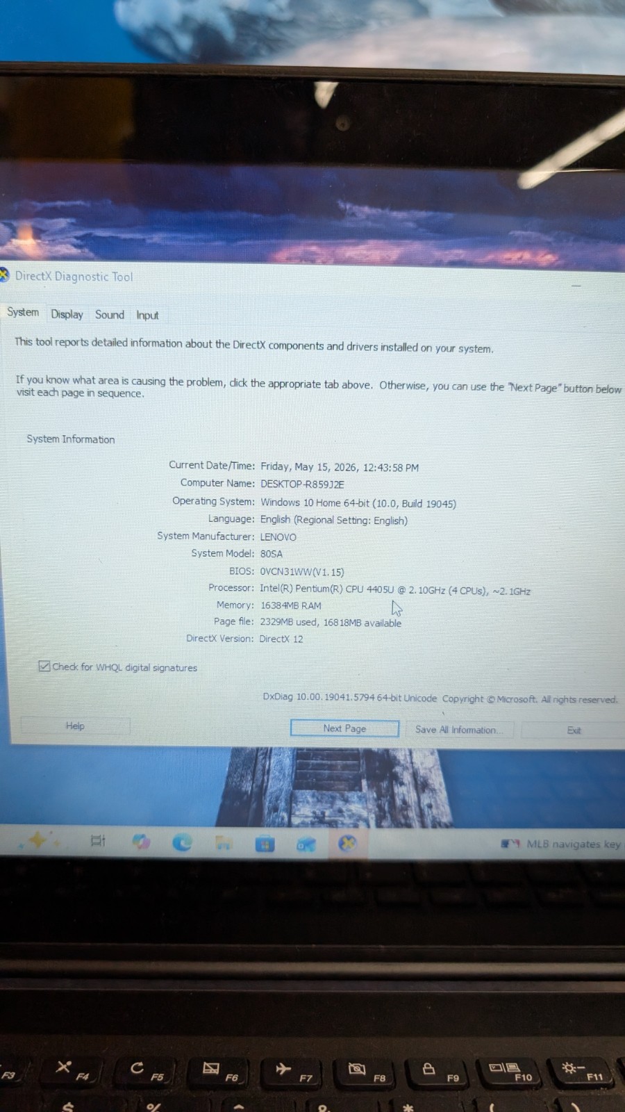 Lenovo IdeaPad Model Number R859j2e With Windows 10 Home 64-bit Touch Screen