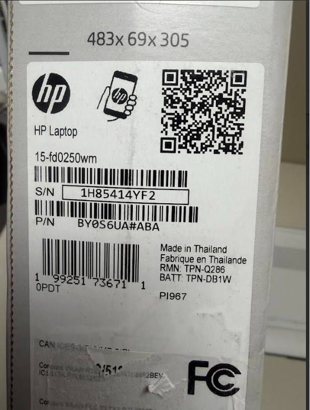 HP 15-fd0250wm HP Laptop 15.6″ HD i5-1334U 1.3GHz Intel UHD Graphics (Open Box)