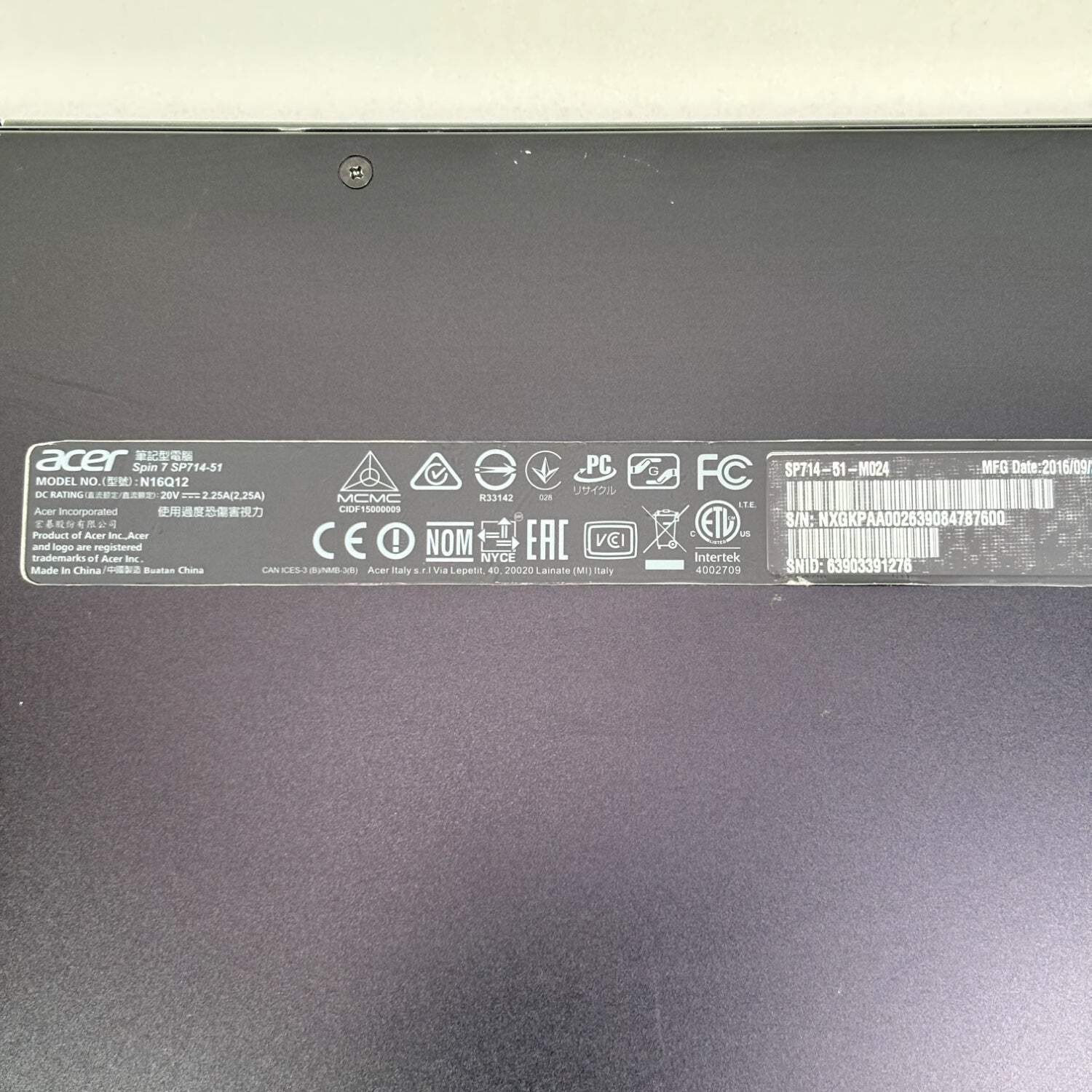 Broken Acer Spin 7 SP714-51 14″ i7-7Y75 1.3GHz 8GB RAM 256GB SSD – Read