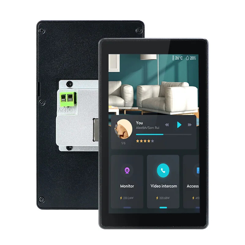 Black Metal Case 5.5 Inch Inwall Mount Android AIO POE Tablet for Professional