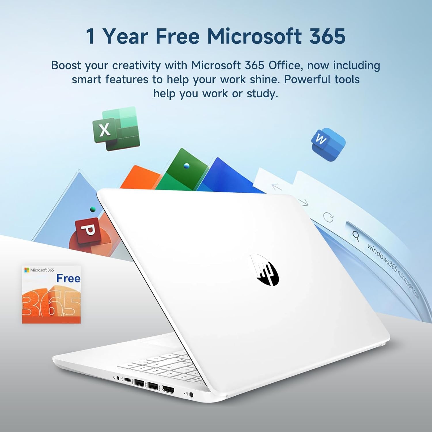 HP 14″ Ultral Light Students Business Laptop Intel Quad-Core, 8GB RAM 64GB eMMC