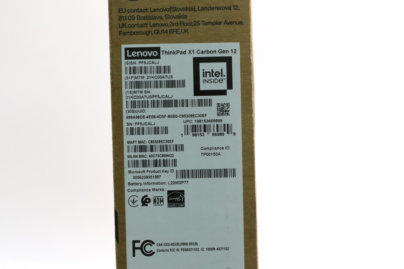 Brand New! 14″ Lenovo Thinkpad X1 Carbon Gen 12, Ultra 7 155U, 32GB, 512 GB SSD
