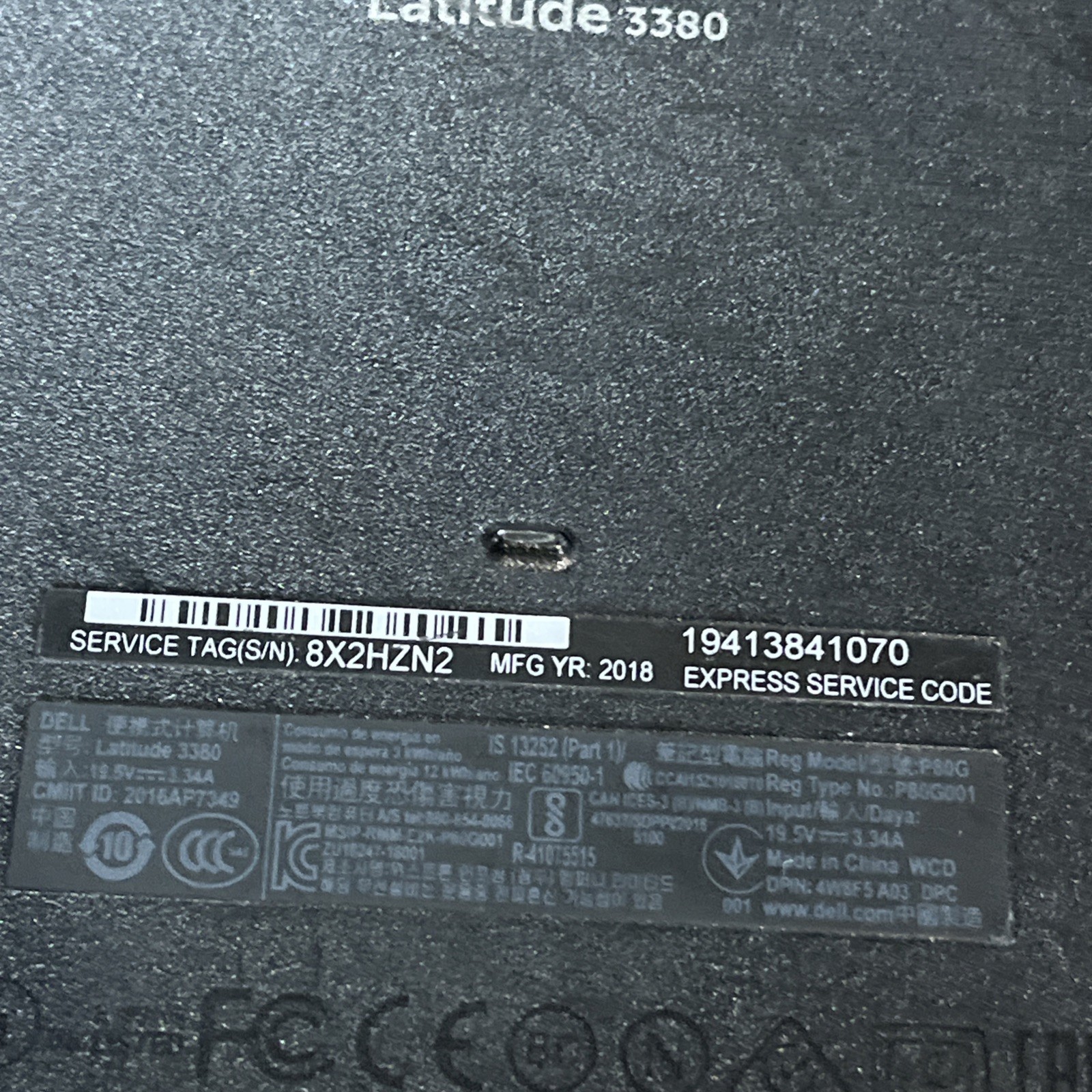 DELL LATITUDE 3380 INTEL CORE I3-6006U 2.00GHZ 8GB RAM NO HD