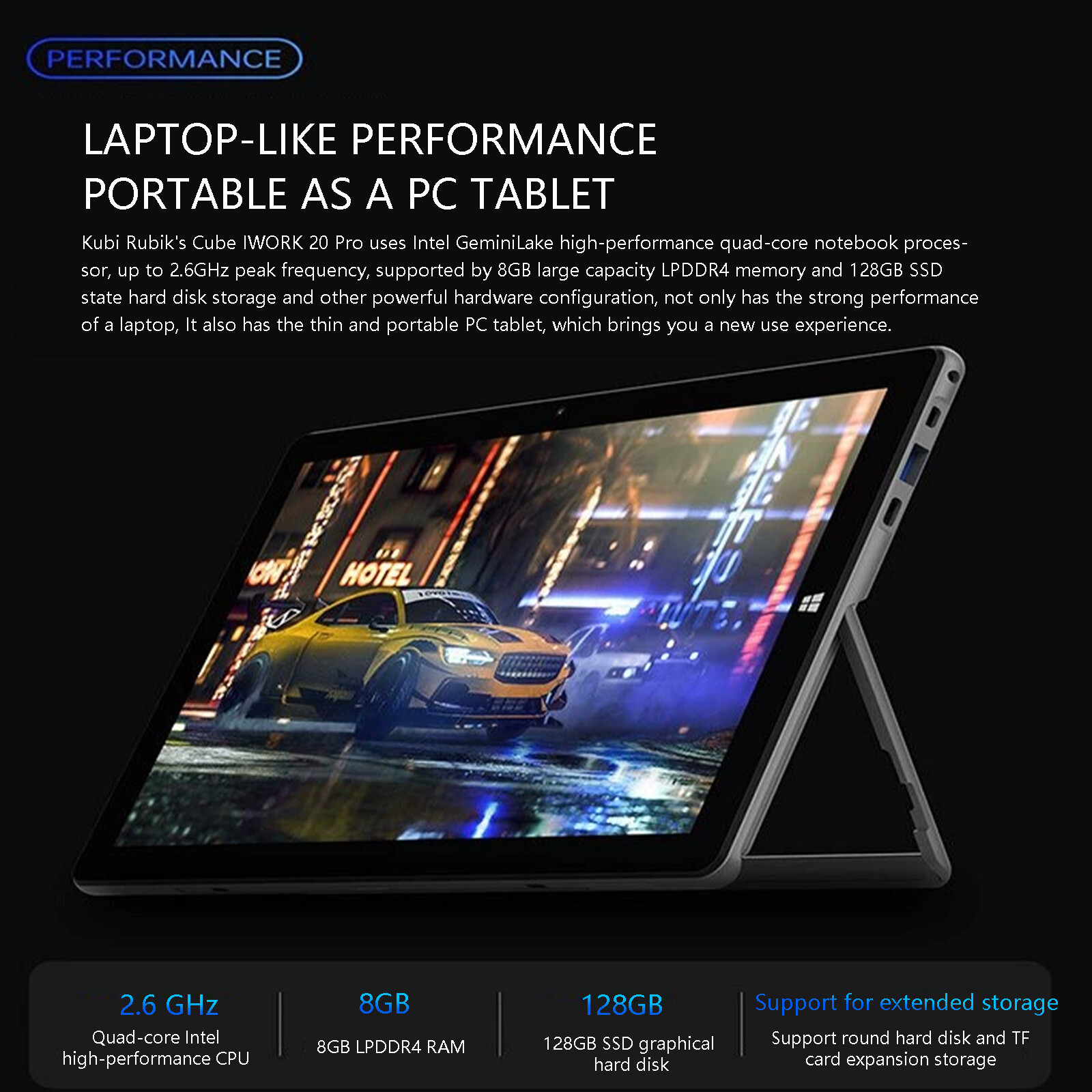 10.5″ Laptop 2-In-1 8GB 256GB Windows 11 Ultra-thin aluminum alloy Tablet