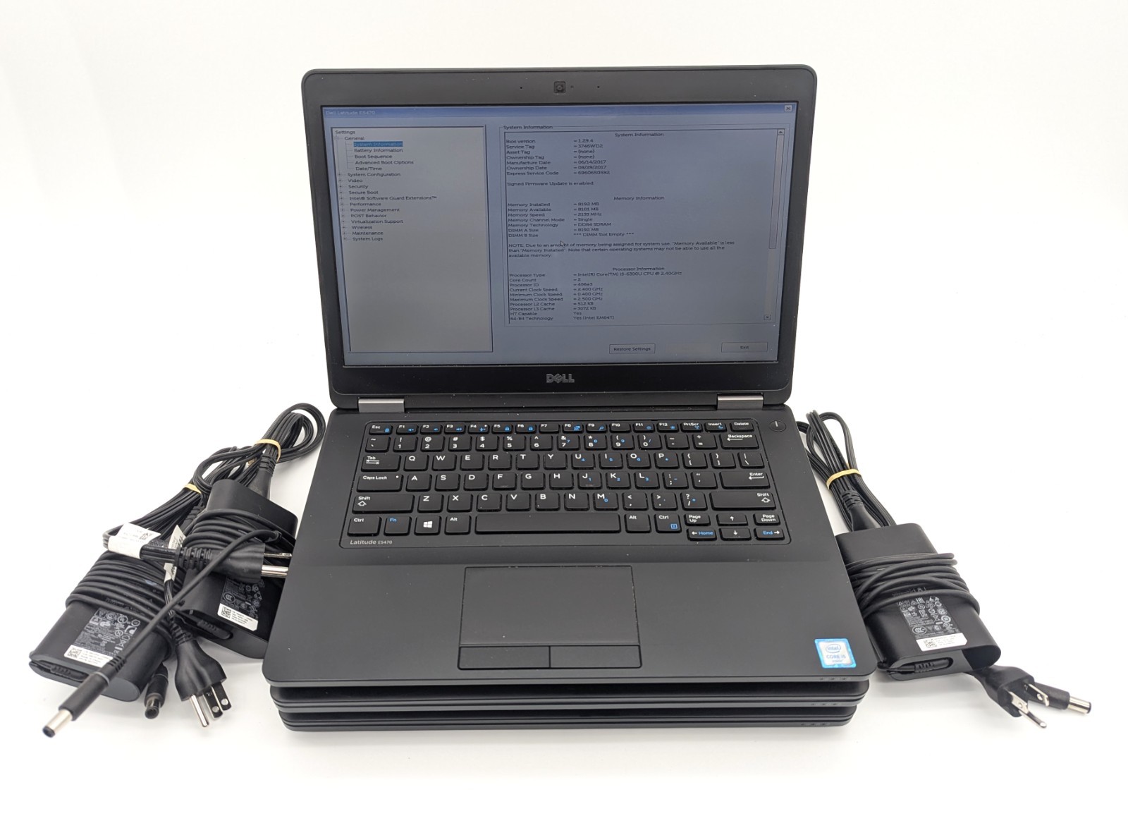Lot of 3 Dell Latitude E5470-Intel Core i5-6300U 2.5 GHz 8GB DDR4 RAM No OS/SSD