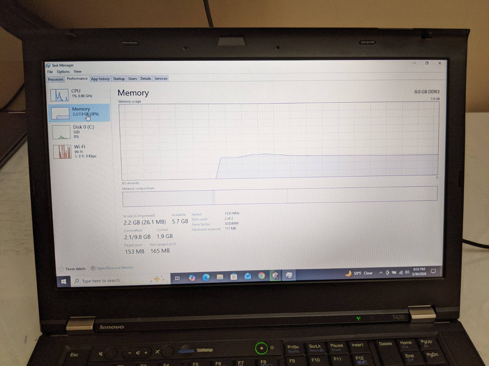 Lenovo ThinkPad T420 Quad Core i7 2720QM 8GB 250GB SSD Win 10 Pro – Grade A