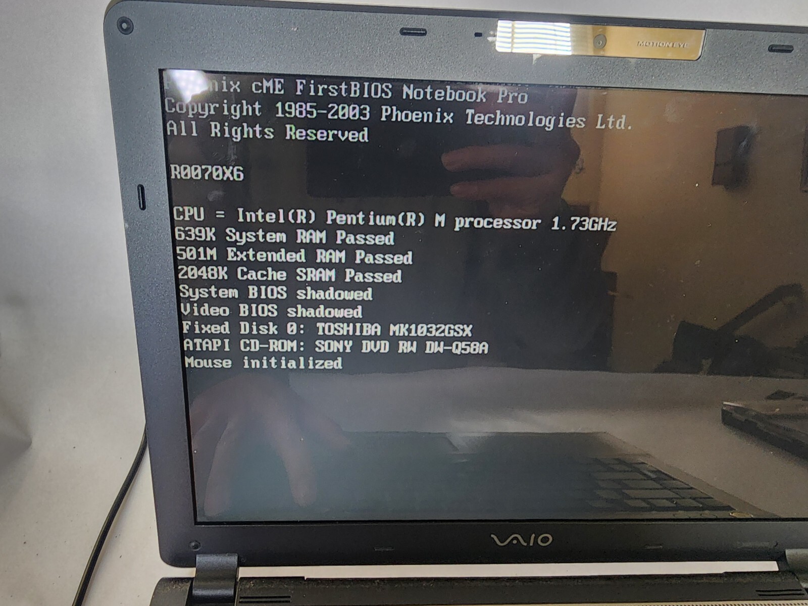 Sony Vaio PCG-7F1L Notebook Laptop 512mb RAM Pentium@1.73ghz 100gb Hdd READ